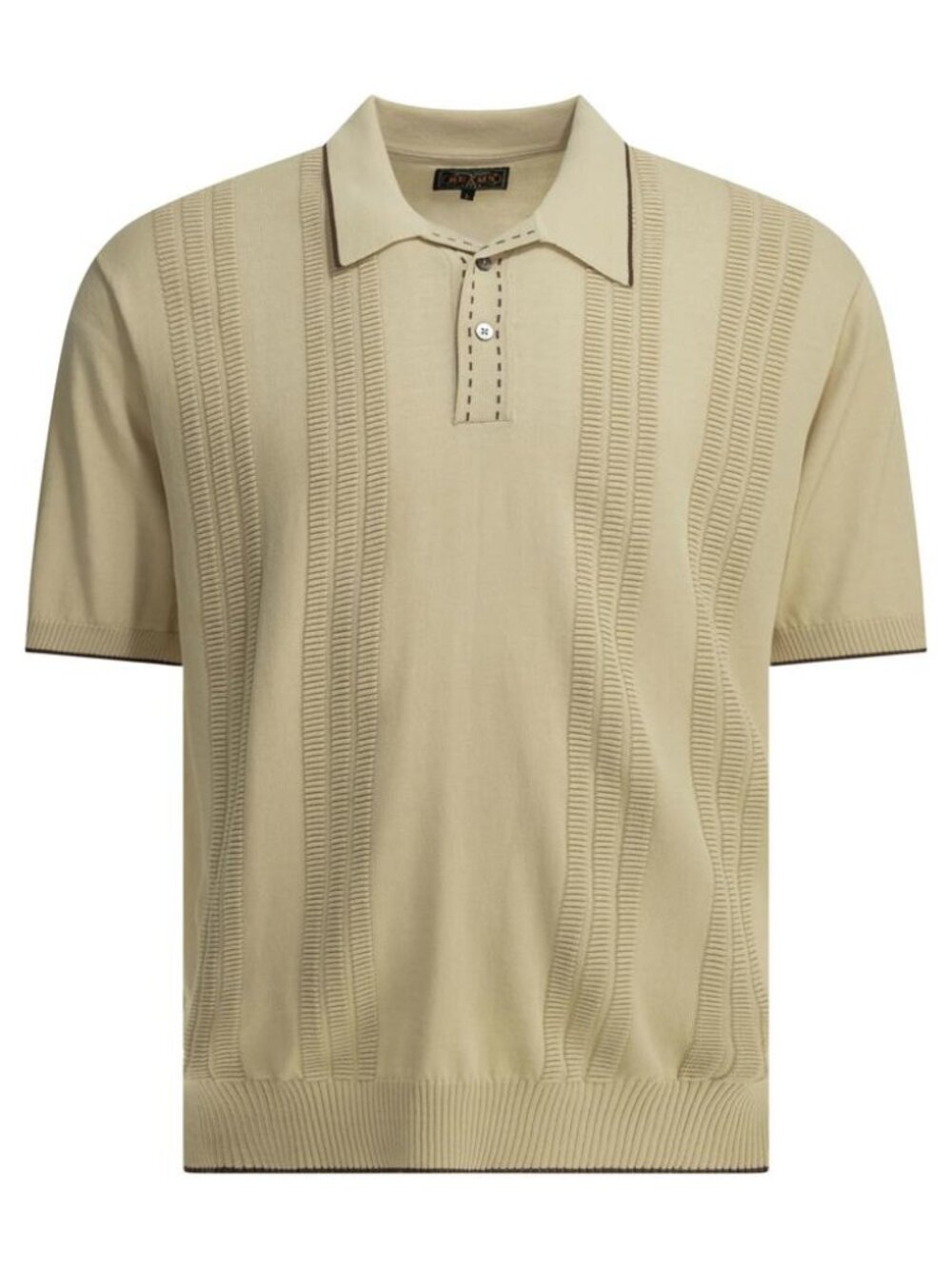 Beams Plus Textured Knit Button-Down Polo Shirt Tag Size XL Men
